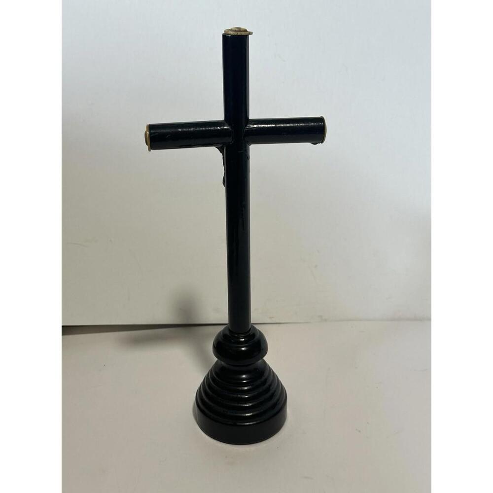 Antique Altar Cross Crucifix Wood & Bone Tips - Picture 8 of 9